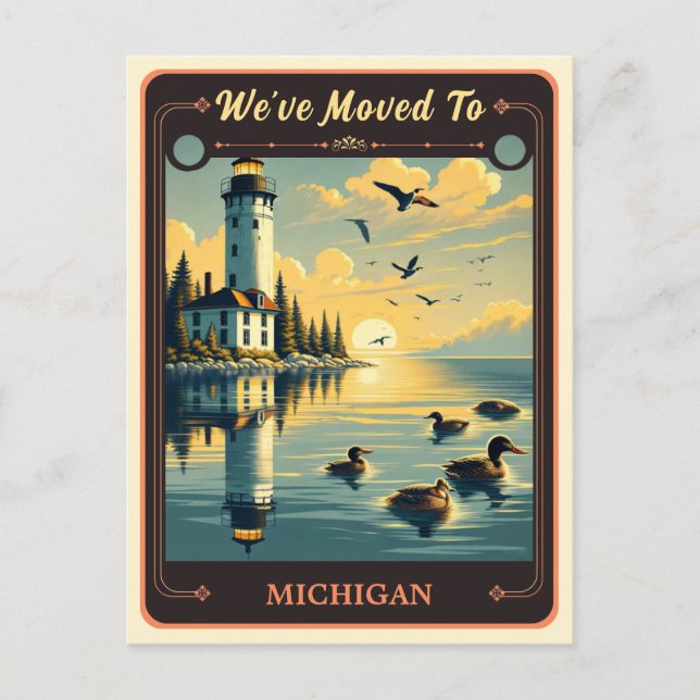 Mudamos para Michigan | Cartão postal Vintage (Frente)