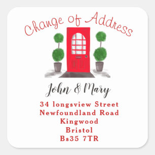 Mudança da porta frontal vermelha do autocolante d