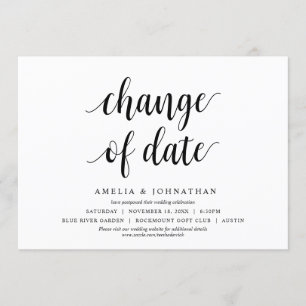 Mudança de data, cartão de mudança de data de casa