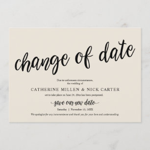 Mudança de data de casamento, Creme, Cartão de Anú