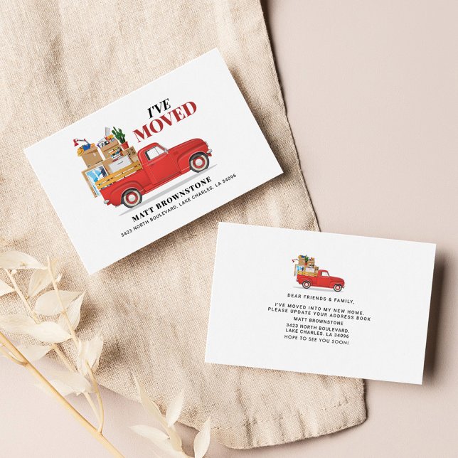 Mudança de endereço que movi o cartão (Watercolor Moving Announcement Change of Address)