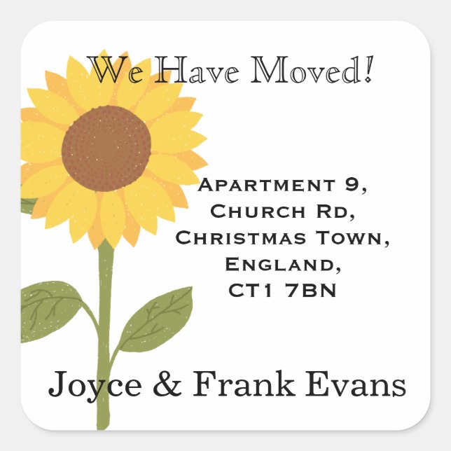 mudança de girassol cartões de autocolante (Frente)