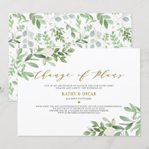 Mudança de Planos Cartão de Adiamento de Casamento