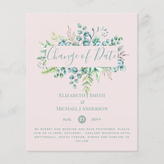 Mudança de planos Data Verdura Eucalipto Evento (Frente)