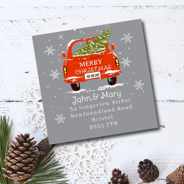 Mudança do adesivo de endereço |Carro de Natal com (Criador carregado)