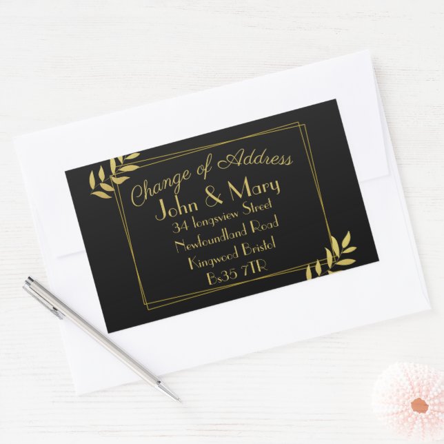 Mudança do adesivo de endereço retorna folhas de o (Envelope)