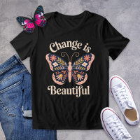 Mudança é uma bela camisa de borboleta de arte pop