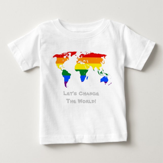 Mude o mundo da orgulho gay T-Shirt (Frente)