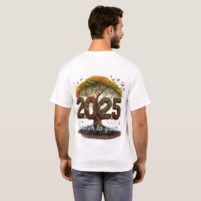 Mude para camiseta verde. (Parte Traseira Completa)