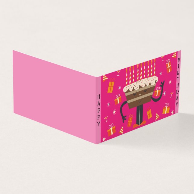 Muffin de aniversário de celebração - Rosa (Exterior)