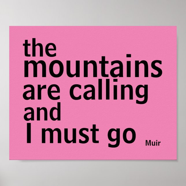 Muir cita poster negrito negro e rosa moderno (Frente)