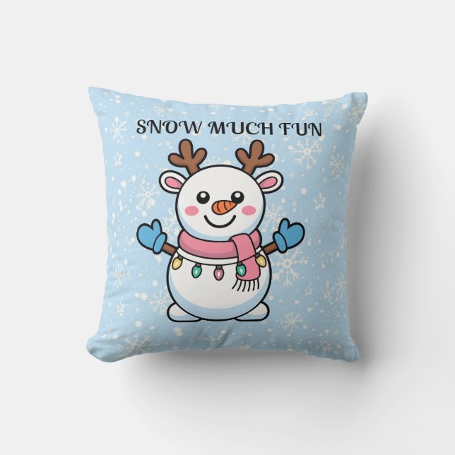 Muita Diversão na Neve | Almofada de Inverno Fofa (Frente)