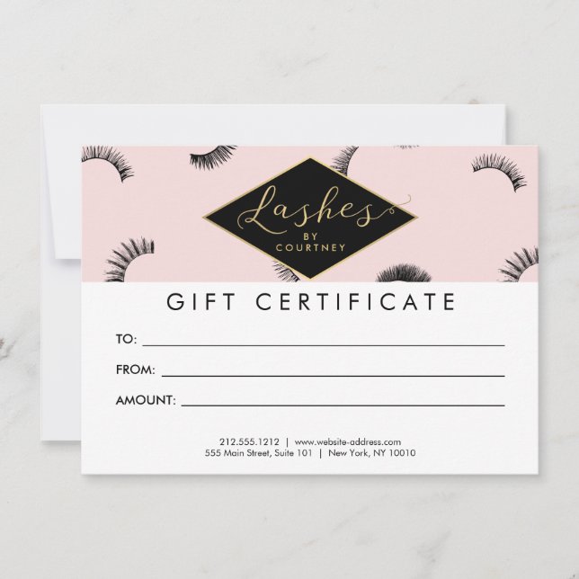 Muitas braçadeiras Lash Salon Pink/Black Gift Card (Frente)