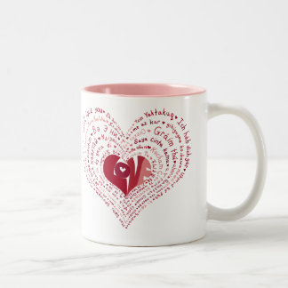 Muitas línguas da caneca do amor
