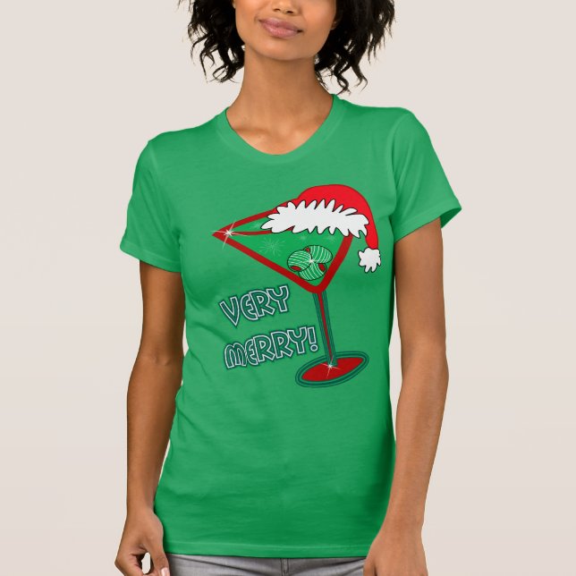 Muito alegre! Camisa de Martini do Natal (Frente)