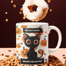 Muito bonito para colher caneca - Gato de Hallowee