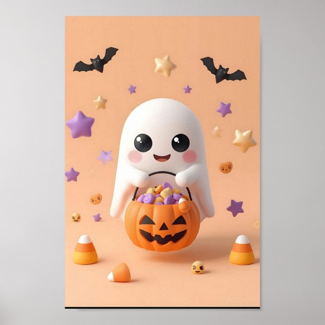 Muito bonito para Spook - Poster Fantasma Adorável (Frente)