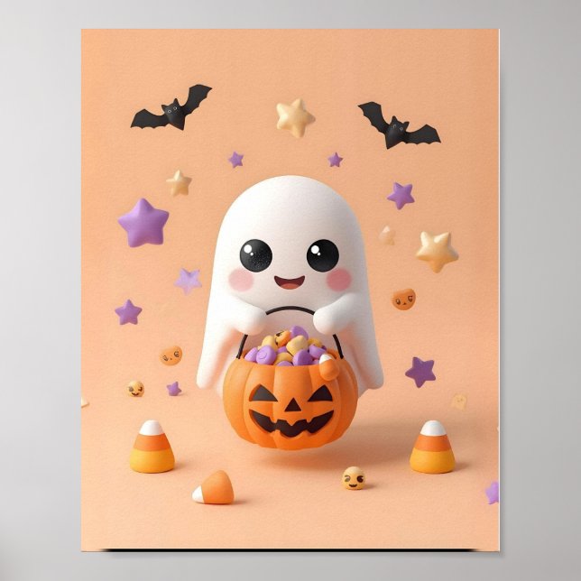 Muito bonito para Spook - Poster Fantasma Adorável (Frente)