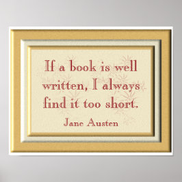Muito curto - citação de Jane Austen - impressão d