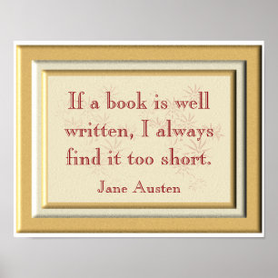 Muito curto - citação de Jane Austen - impressão d