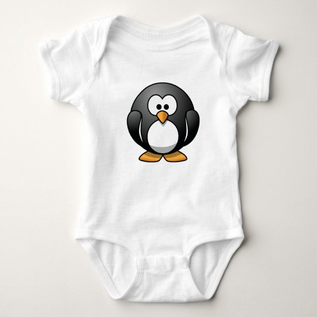 Muito em volta do t-shirt do bebê do pinguim (Frente)