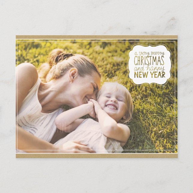 Muito feliz cartão de Posto de Natal e Feliz ano n (Frente)