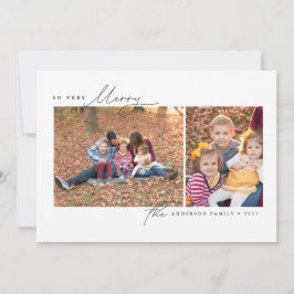 Muito Feliz Cartões de foto de Natal mínimo modern