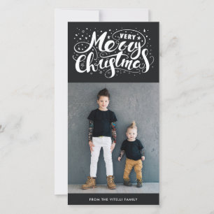 Muito feliz Cartões de fotos de Natal Preto sem