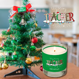 Muito Feliz Professora Colorida Luzes de Natal