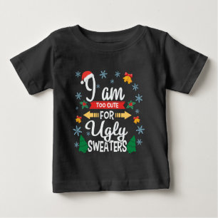 Muito fofo para suéteres feios, camiseta de Natal
