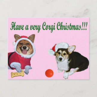Muito Natal M do Corgi & cartão cor-de-rosa de G