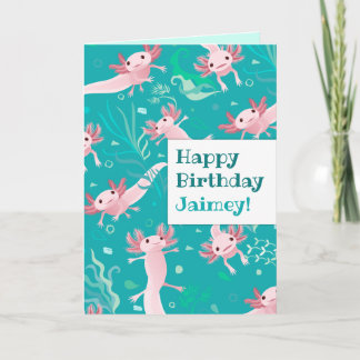 Muitos Axolotes Rosa - Cartão de Boas-Vindas Perso