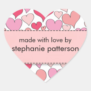 Muitos corações feitos com amor por adesivo