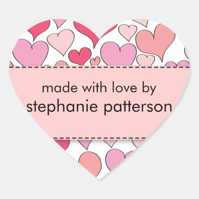 Muitos corações feitos com amor por adesivo (Frente)