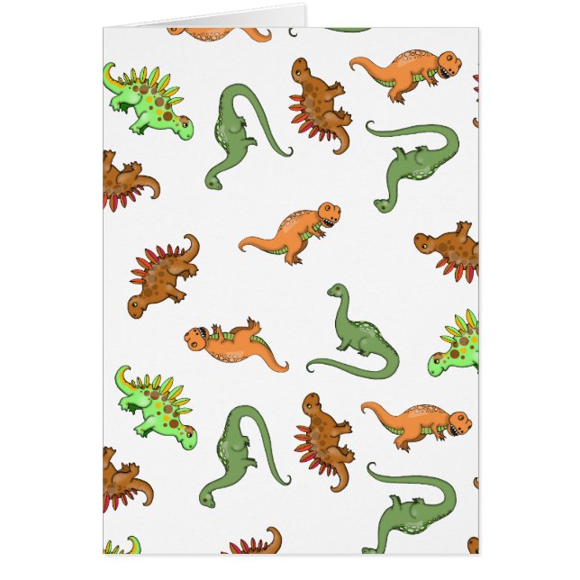Muitos Dinossauros Cartão em Branco Fofo (Frente)
