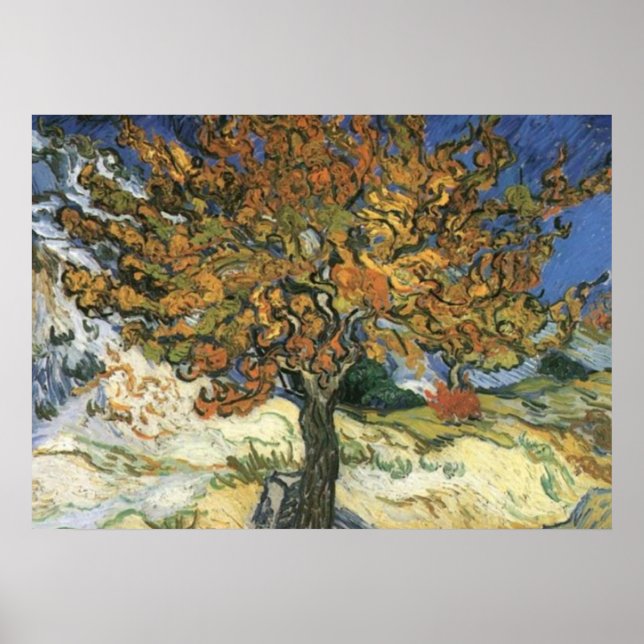 Mulberry Tree van Gogh Poste-impressionista Poster (Frente)