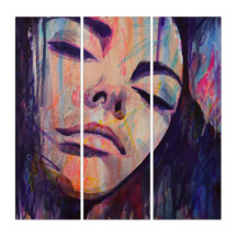 Mulher Abstrato Purple Feminina Escrivora