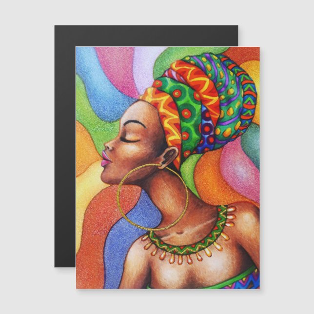 Mulher africana com Tecido tradicional de cera (Frente/Verso)