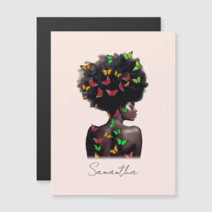 Mulher Afro-Americana com borboleta Preenchida Afr