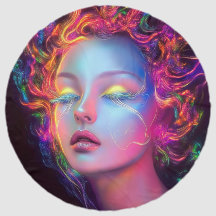 Mulher alienígena com cabelo cósmico