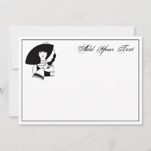 Mulher Art Déco de Grande Chapéu Luvas RL