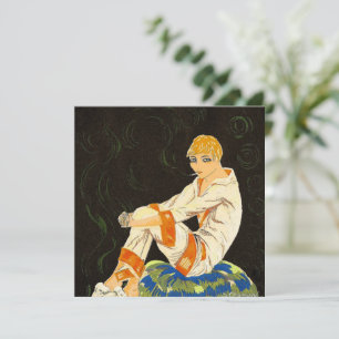 Mulher Art Déco Vintage, Fumando por S. Chompre