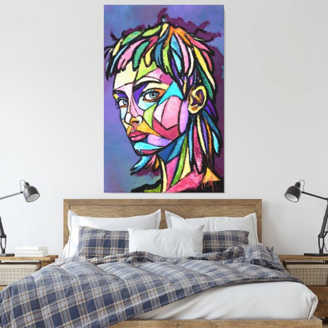 Mulher Arte Pintada Impressão em Tela (Insitu(Quarto))