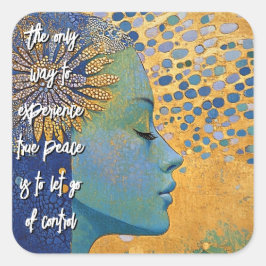 Mulher Azul Deixar Ir O Adesivo De Controle