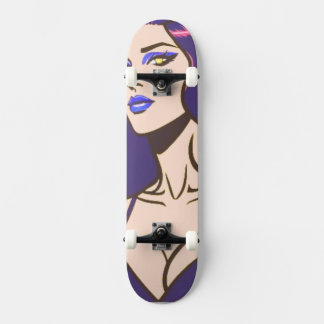 Mulher bonito estilo cômico skate
