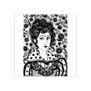 MULHER, CARIMBO DE BORRACHA GÓTICO DO RETRATO