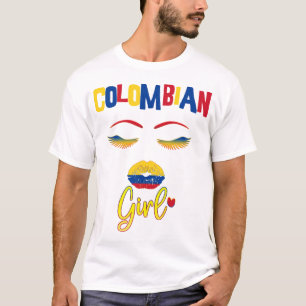 Mulher colombiana orgulhosa de ser da Camiseta Col