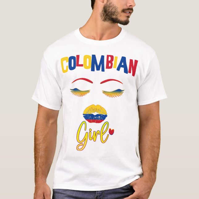 Mulher colombiana Orgulhosa de ser da Camiseta Col (Frente)