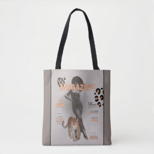 Mulher com Bolsa afro e leopardo
