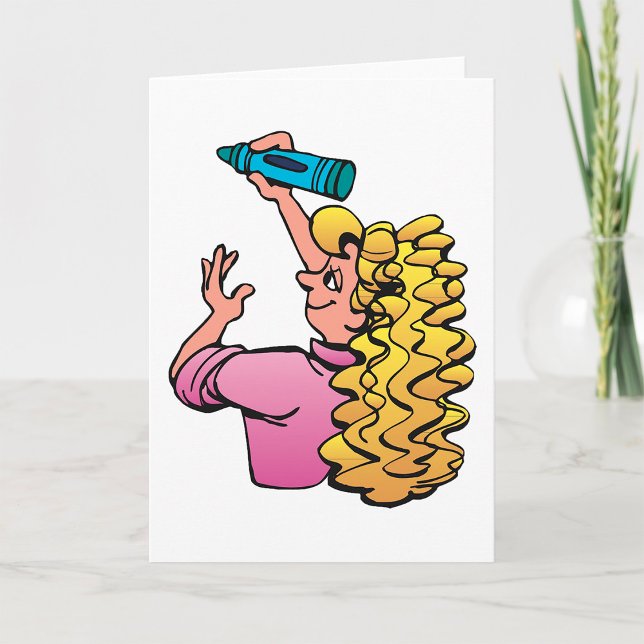 Mulher Com Cartões De Saudação Crayon (Criador carregado)